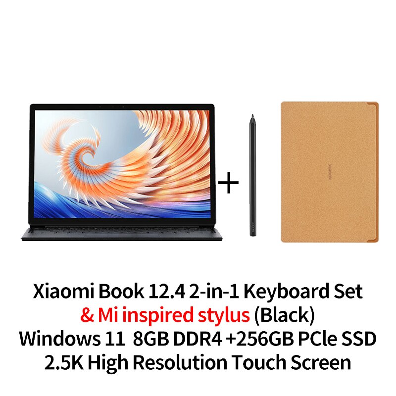 2023 Xiaomi Book 12.4 Tablet Laptop 2-in-1 Qualcomm Snapdragon 8cx Gen 2 8 Cores 8GB LPDDR4 256GB SSD 2.5K Touch Screen Notebook
