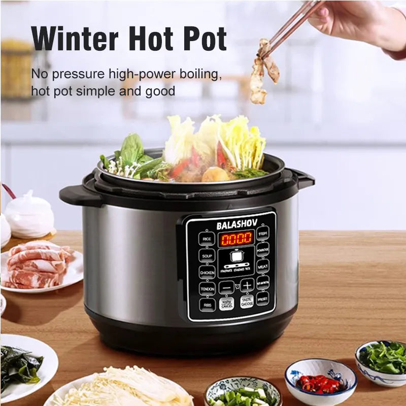 Multifunction Electric Pressure Cookers Soup Porridge Rice Heating Meal Heater Kitchen 5L Intelligent Pressure Cooker for Home