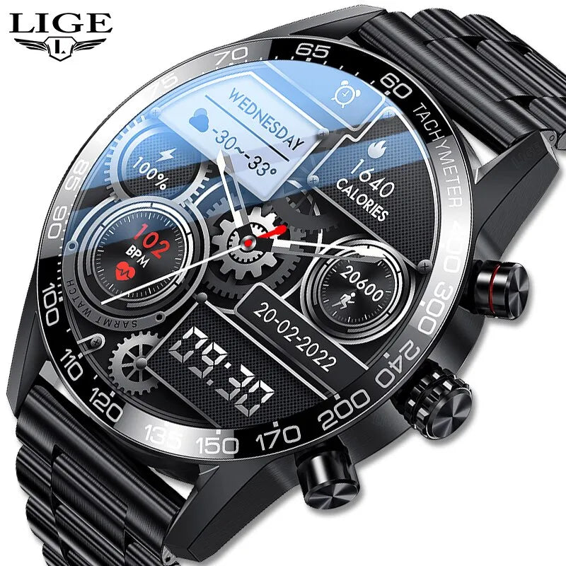 2023 LIGE Smart Watches For Men Smart Watch Bluetooth Call Smartwatch Fashion Business Clock New Smartband Man Fitness Tracker