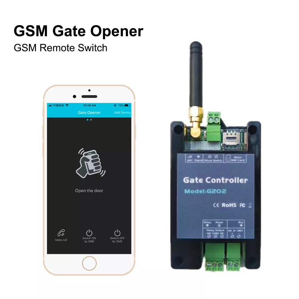 RTU5024 2G GSM Gate Door Opener Relay Switch Remote Access Control System,support for 3V SIM card