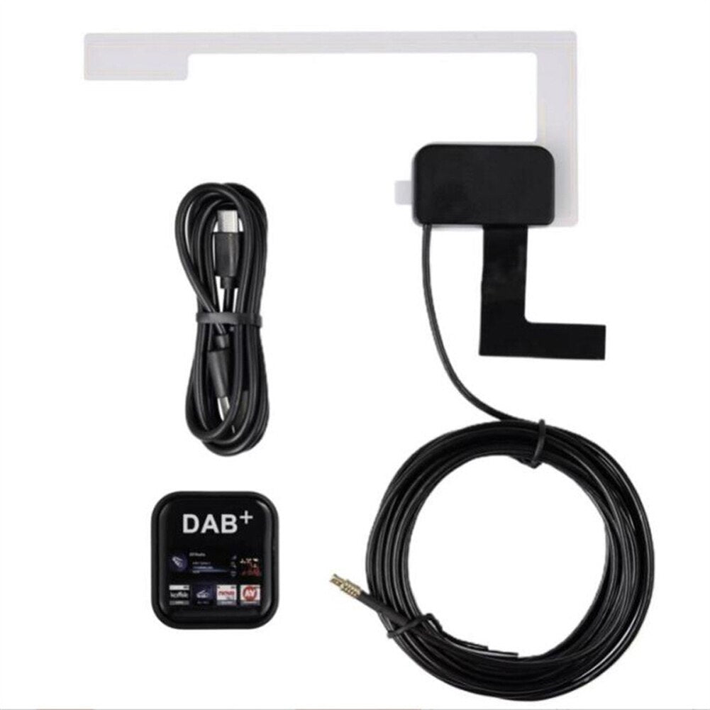 DAB Radio Receiver In Car Digital Antenna DAB+ Adapter Aux Tuner Box Audio USB Amplified Loop for Android Car Radio Decoding
