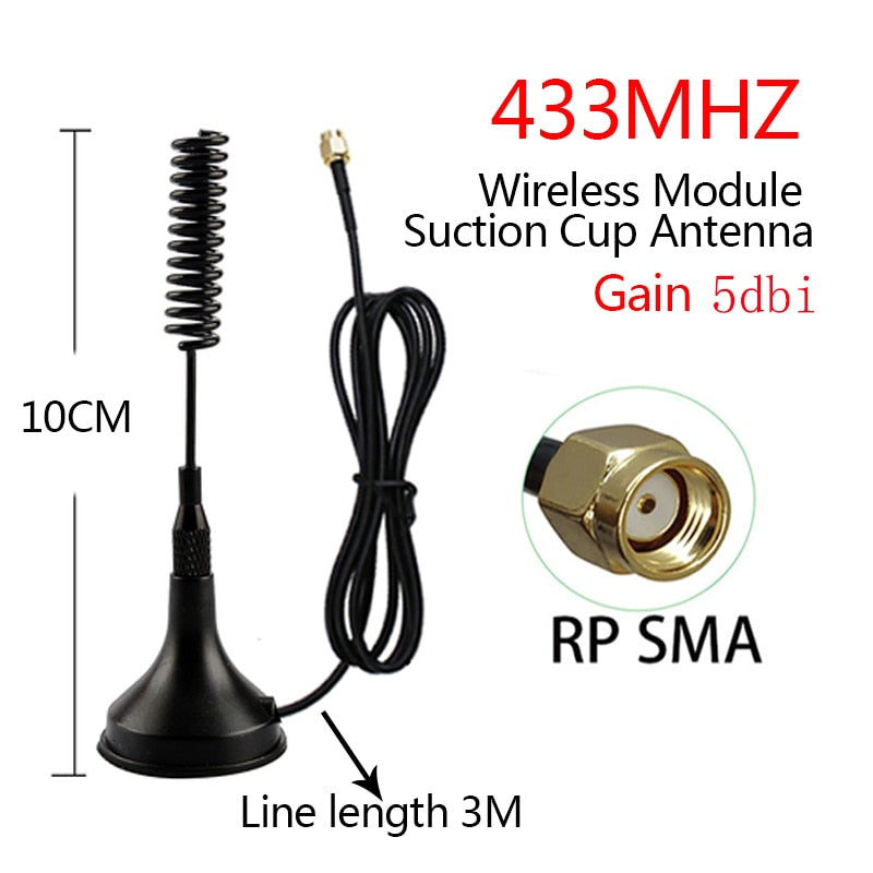 GWS lora 433mhz 315MHZ 470MHZ SMA FEMALE wireless module omnidirectional LORAWAN sucker antenna 3M RG174 smart meter system