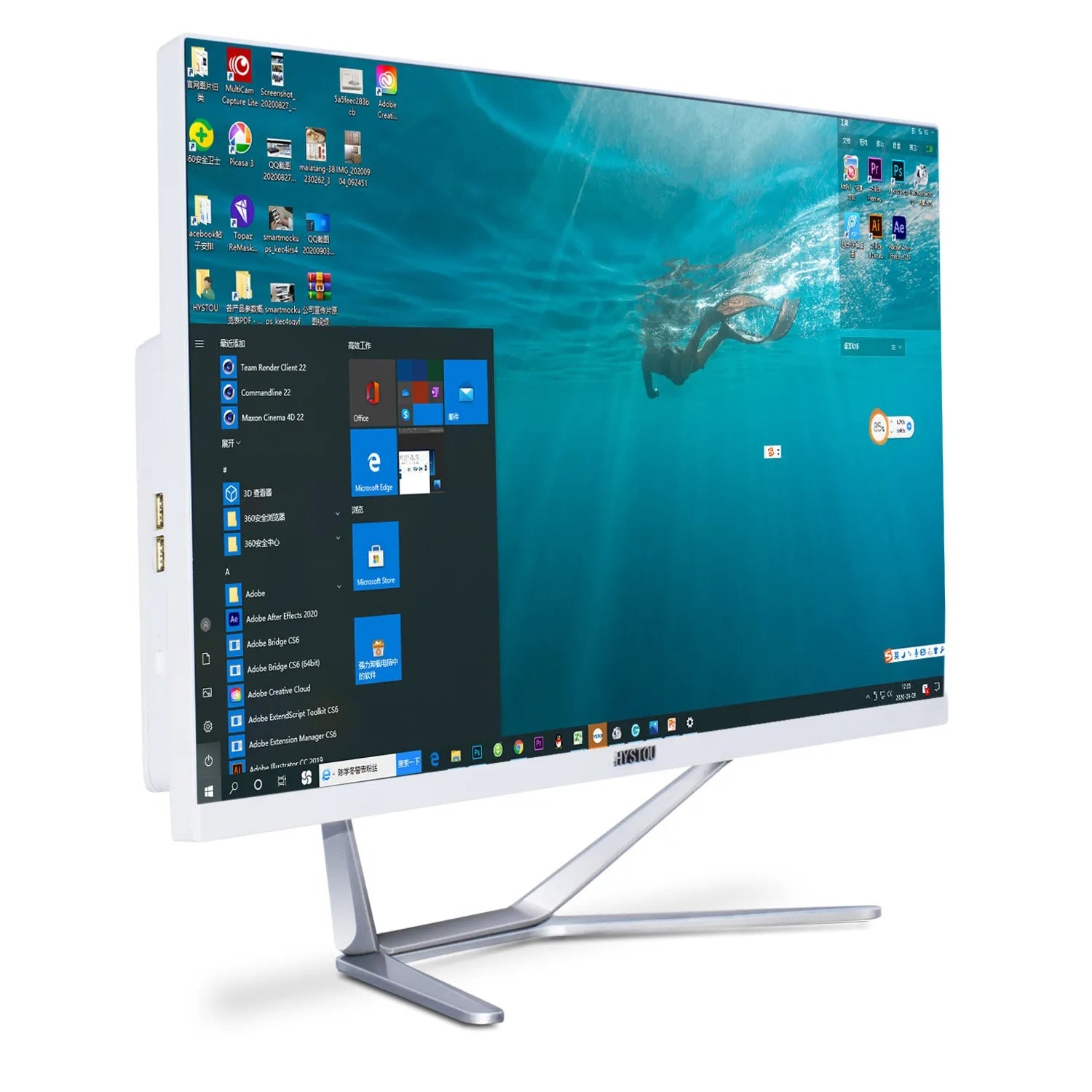 HYSTOU Factory Home Office Computer 23.8 Inch Core i5 i7 32GB DDR4 LCD Screen HD 4K  All In One Desktop PC
