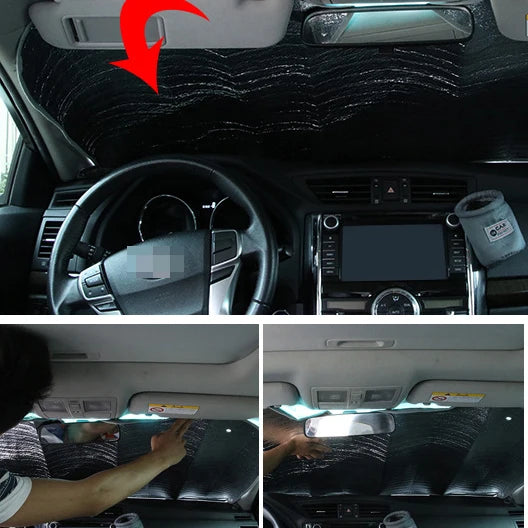 Car Sunshade Front Gear Foldable Thickened Pad Summer Sunscreen Heat Insulation Window Car Sun Visor For Off-road Vehicle Suv