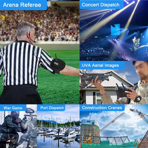 EJEAS 4PCS V4C Plus Referee Intercom Headsets with Suitcase 4 Group Bluetooth Full Duplex Communication Soccer Handball Football