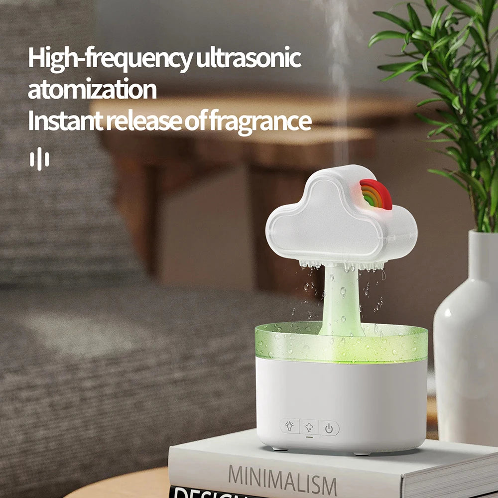 New 500ML Remote Control Rainbow Humidifier Diffuser Aromatherapy Raindrop Humidifier Aroma Diffuser Essential Oils for Home