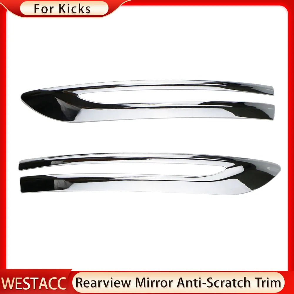 2Pcs Chrome Rearview Side Mirror Cover Anti-Scratch Sticker Trim for Nissan Kicks 2016 2017 2018 2019 2020 2021 2022 Accessories