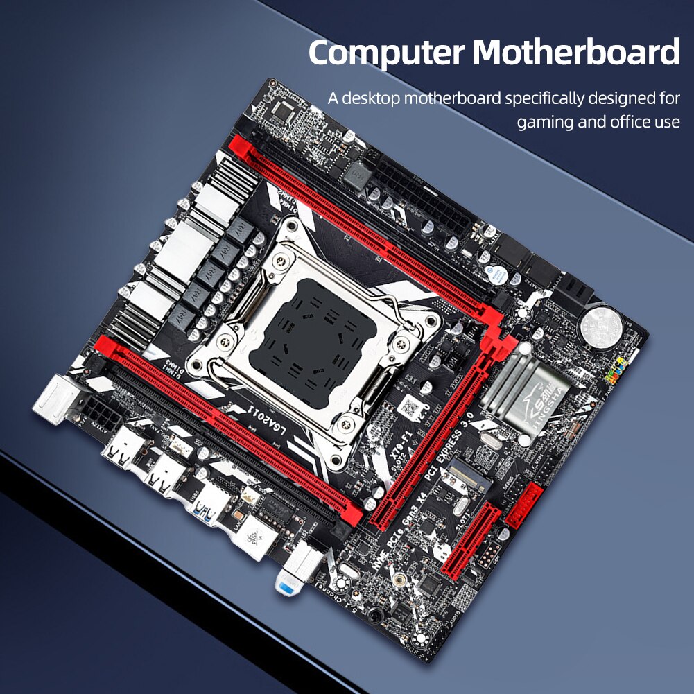 X79-F1 Desktop Motherboard with NVMe M.2 Memory Main Board 64GB USB3.0/2.0 Gaming Mainboard for LGA2011 Pin DDR3 Memory M.2