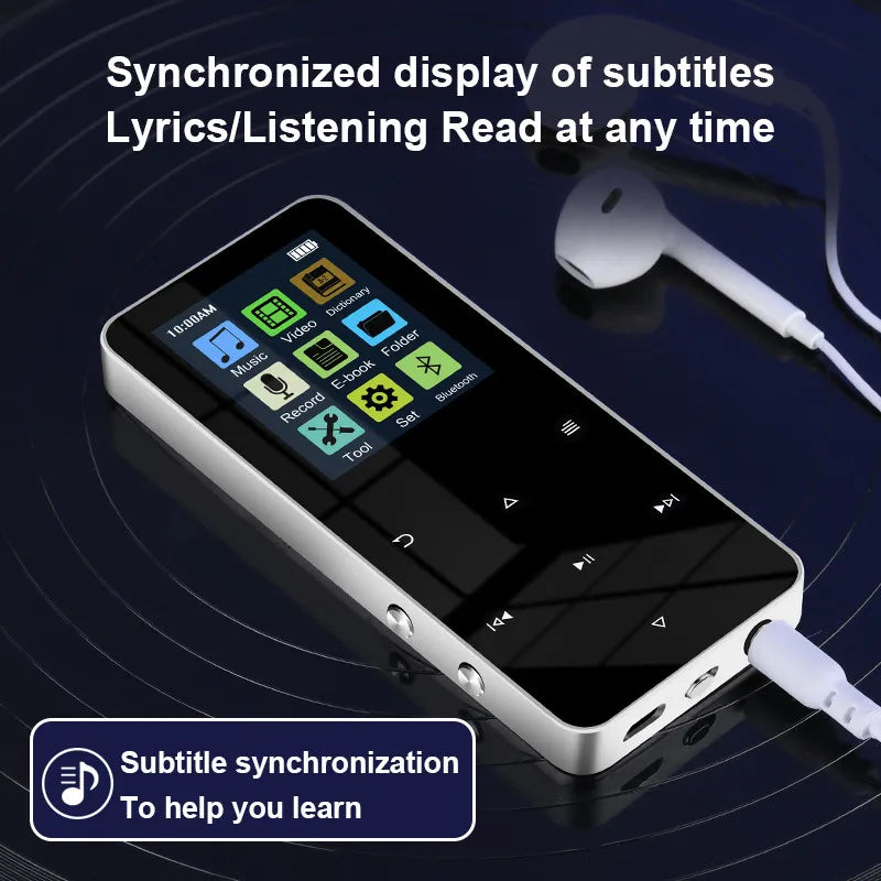 2022 Player 2.0'' Metal MP4 Music Player HiFi Bluetooth 5.0 MP3 Support Card Built-in Speaker With FM Alarm Clock E-Book Player