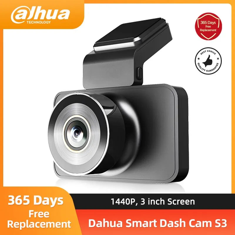 Dahua S3 Dashcam Metal Body Car 2K HD 3 Inch Video Recorder Crash Latch Night Vision Voice Control WiFi Dashcam Car Camera