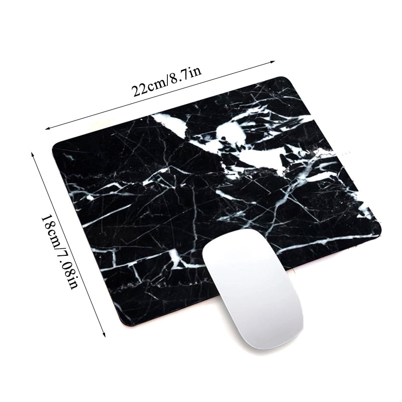 Marble Nordic Style Small Mouse Pad Computer Laptop Mousepad Rectangle Non-slip Rubber Base Deskpad Table Mat Desk Accessories