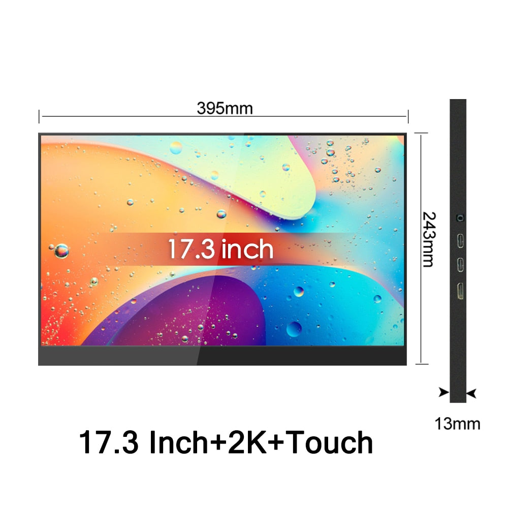 15.6/17.3 Inch 2K Touchscreen Portable Monitor 2560*1440 HDR 100%sRGB Freesync Display IPS Screen For PC Laptop Xbox PS4 Switch