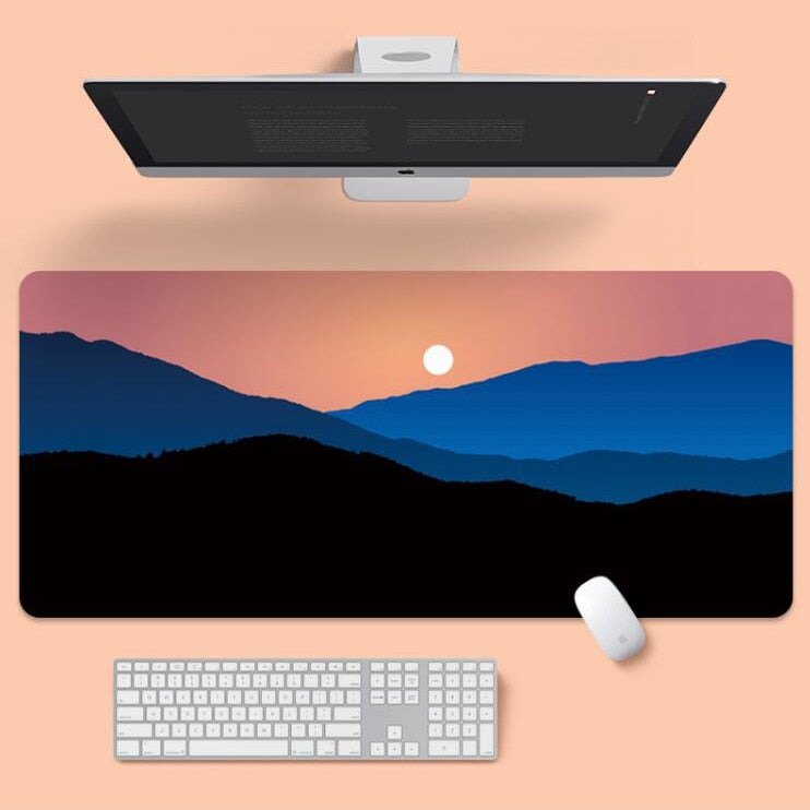 Purple Clouds Landscape Mouse Pad Large Office Desks Computer Mat Deskpad Non-Slip Rubber Bottom Keyboard Mat Office Desktop Pad