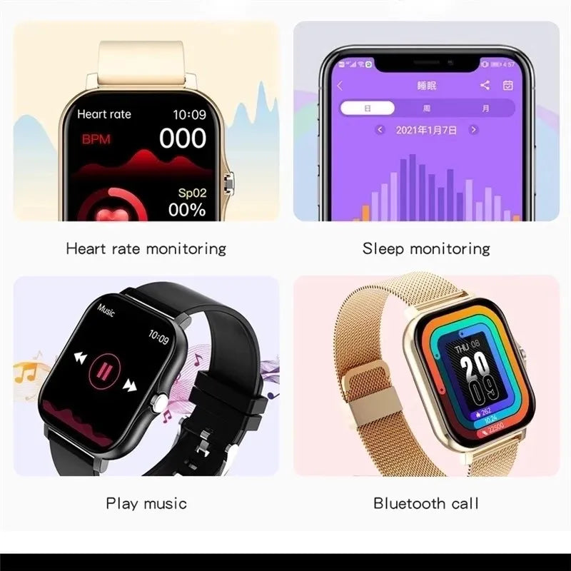 Smart Watch Heart Rate Blood Pressure Fitness Tracker Men Women Smart Wristband Waterproof Sport For Lenovo K13 Pro Android IOS