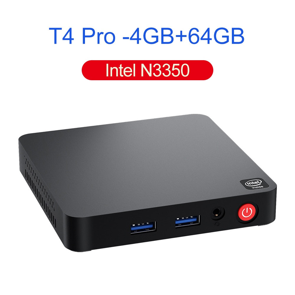 Beelink T4 Pro Mini PC Intel Apollo Lake Processor N3350 Win 10 4K 4GB 64GB BT4.0 1000M AC Wifi  Mini Computer