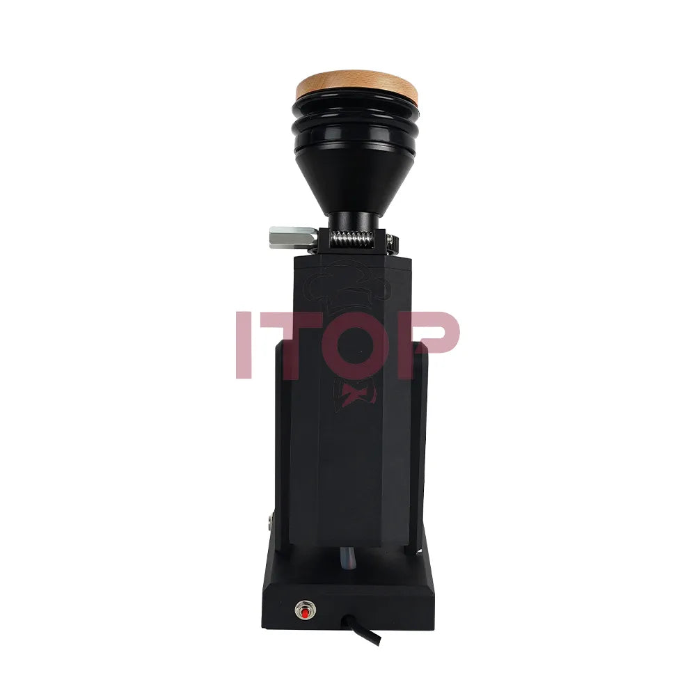 ITOP40S Set of Fine Grinding Coffee Grinder Stepless Adjustment 40mm Titanium Burr Metal Bean Hopper 75g Wooden Lid Samll & Cool