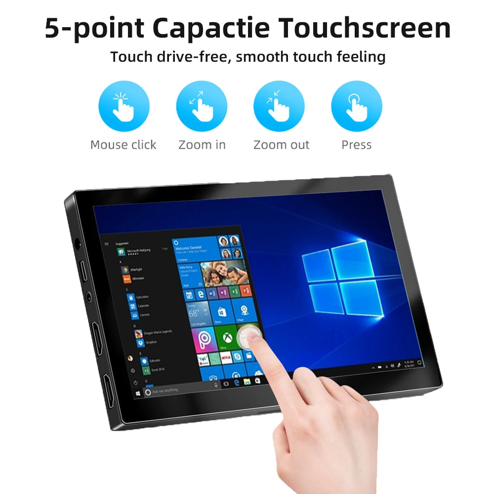 7″ Touch Portable Monitor 1024*600 TFT 60Hz LCD display 5-point Capacitive Touchscreen for Raspberry Pi Windows HDMI-Compatible