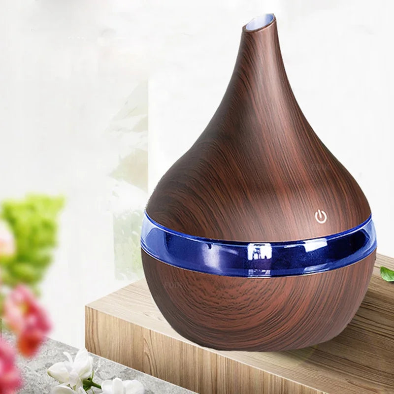 300ml Electric Aroma Air Diffuser USB Wood Ultrasonic Air Humidifier Essential Oil Aromatherapy Cool Mist Maker For Home