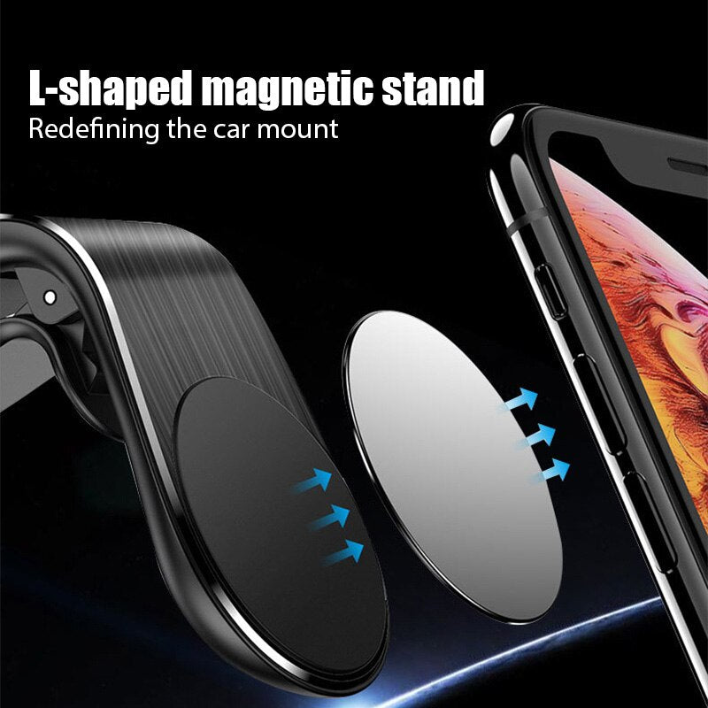 Magnetic L-Type Universal Phone Holder in Car Phone Stand Clip for Mount Car Magnetic Phone Holder Suit to All Model Cellphone