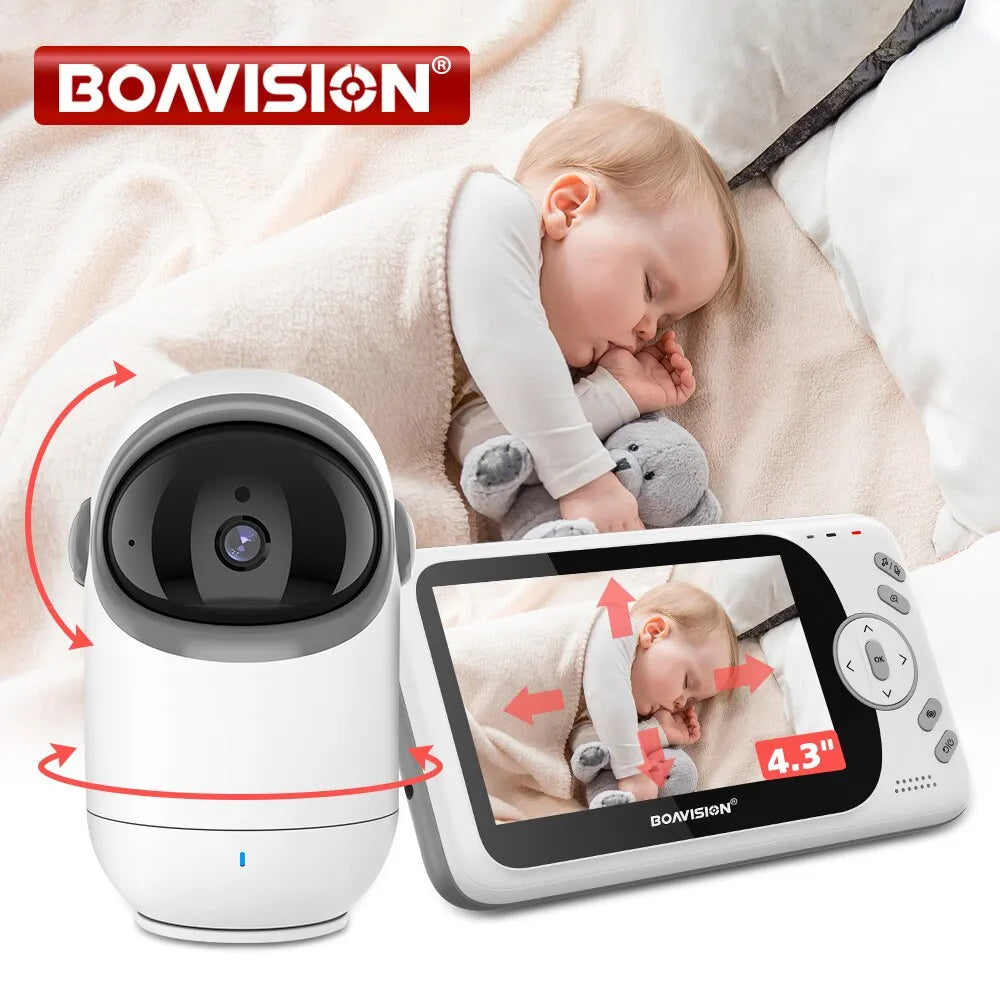 4.3 Inch Video Baby Monitor With Pan Tilt Camera 2.4G Wireless Two Way Audio Night Vision Security Camera Babysitter VB801