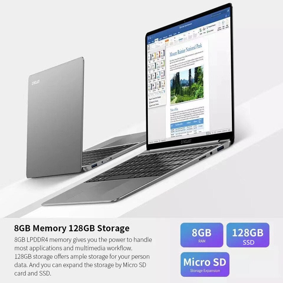 Teclast F7S Notebook 14.1 ”„ windows 10 Intel N3450 dwurdzeniowy 2.4GHz 8 GB pamięci RAM 512 GB SSD 2.0MP aparat z przodu 7 godz