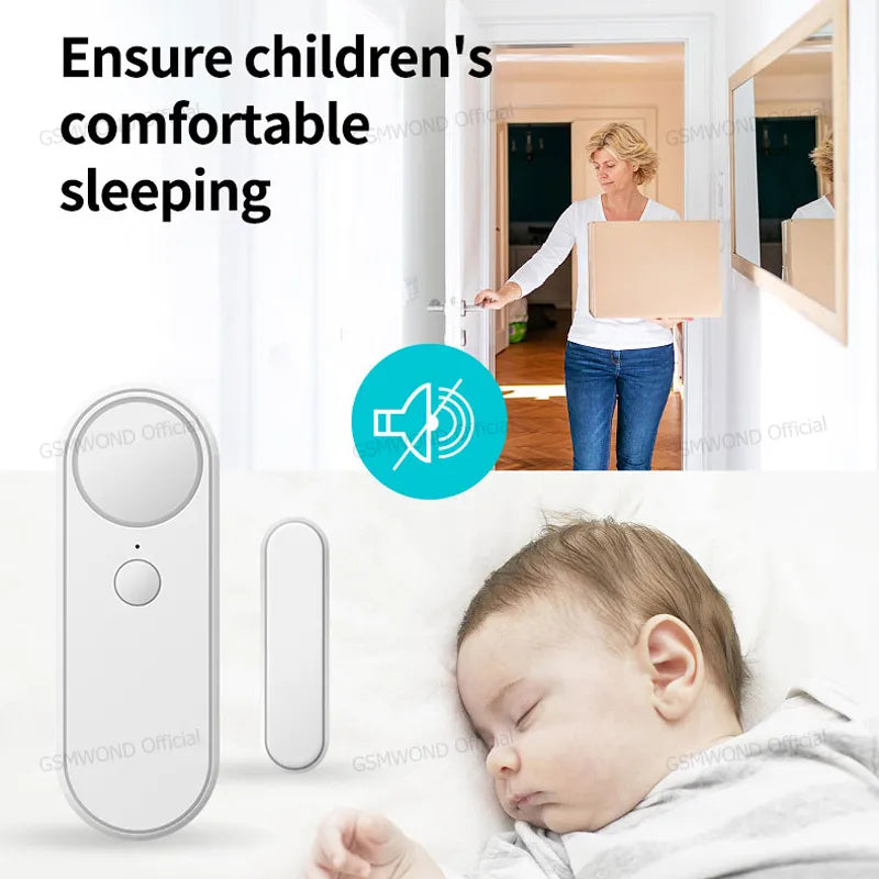 Tuya WiFi Door Window Sensor Independent Open/Close Door Detector Sound Alarm Smart Home Wireless Security Burglar Alarm