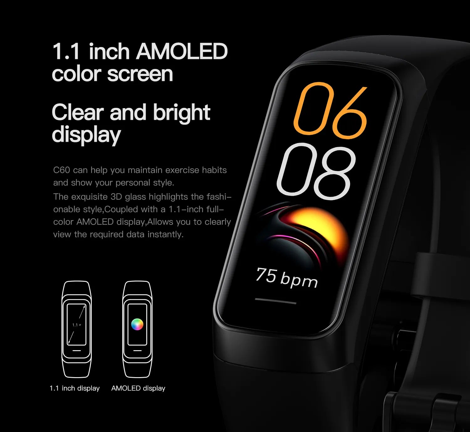 Lenovo AMOLED Sports Bracelet Men Women Fitness Waterproof Smartwatch Heart Rate Sleep Monitor Fitness Tracker Smart Band 2023