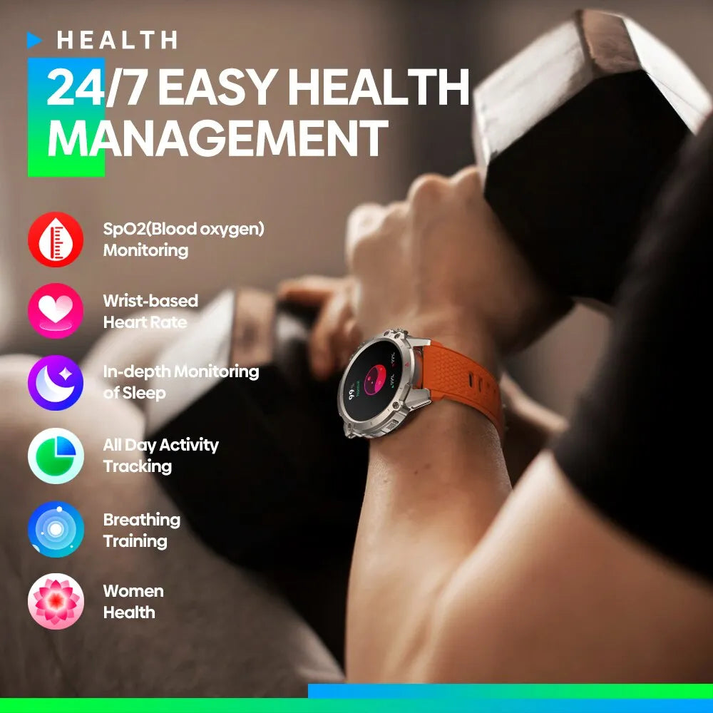 New Zeblaze Vibe 7 Lite Voice Calling Smart Watch Large 1.47 Inch IPS Display 100+ Sports Modes 24H Health Monitor Smartwatch