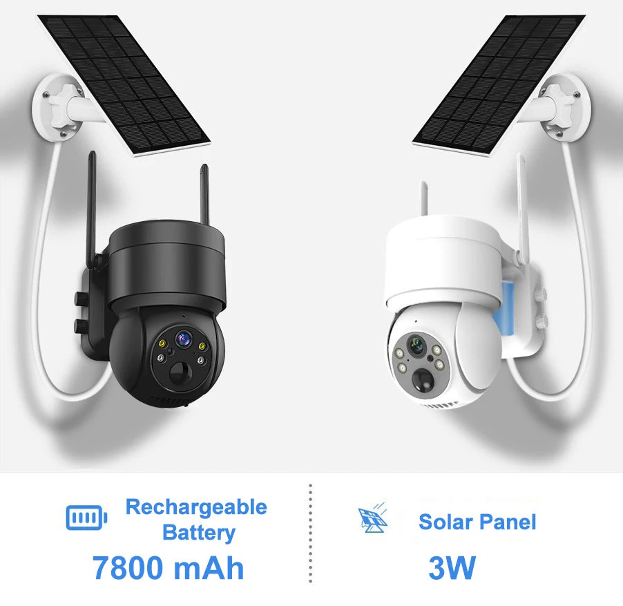 Outdoor WIFI Solar Camera 4MP Security with Solar Panel Wireless Surveillance PTZ Battery CCTV PIR Human Detection ICsee Alexa