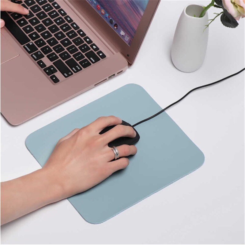 260X210mm Mouse Pad Office Universal Anti-slip Gaming Mouse Mat PU Leather Waterproof Cup Mats Coaster Laptop Desktop Mate