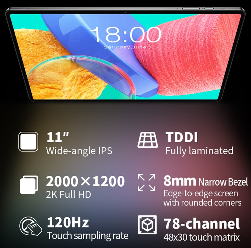 【NEW】Teclast T50 PRO Tablet MAX 16GB+256GB 11" 2K Android 13 2000x1200 MTK G99 Octa Core 4G Network Type-C 18W Fast Charging