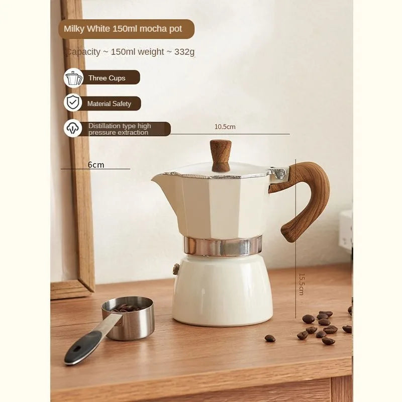 150-300ml Coffee Pot Espresso Mocha Pot Household Type Cookware Electric Pottery Single Valve Extraction Kettle Hand Coffee Pot