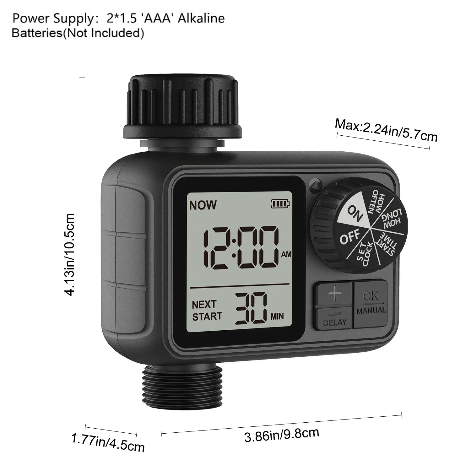 Eshico HCT-M02 Water Timer Newest Digital Sprinkler with Manual/Automatic 2-Watering Modes Suitable for Different Outdoor Scenes