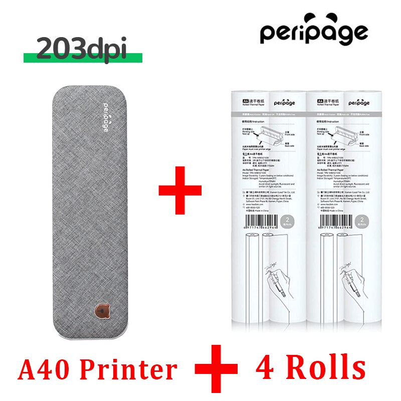 PeriPage 304DPI A4 Portable Printer Wireless Print PDF Webpage Contract Document Printers Study Bluetooth Mini A4 Printer