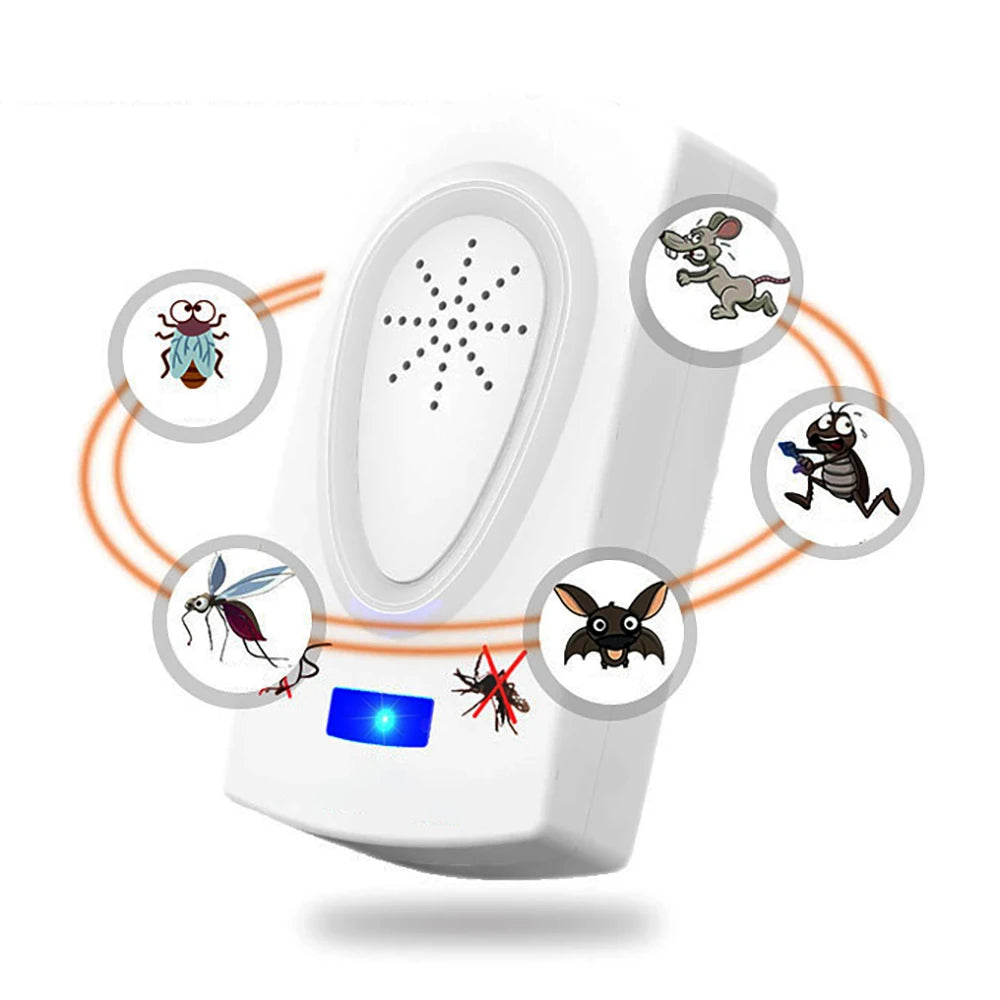 Electric Ultrasonic Mouse Killer Pest Repeller Anti Mosquito Rodent Control Bug Cockroach Insect Repellent EU Plug