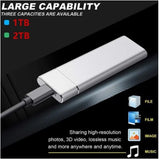 High-Speed Portable SSD 16TB Solid State Hard Disk 2TB High Capacity Storage Device External Hard Drive for Laptop/Desktop/Phone