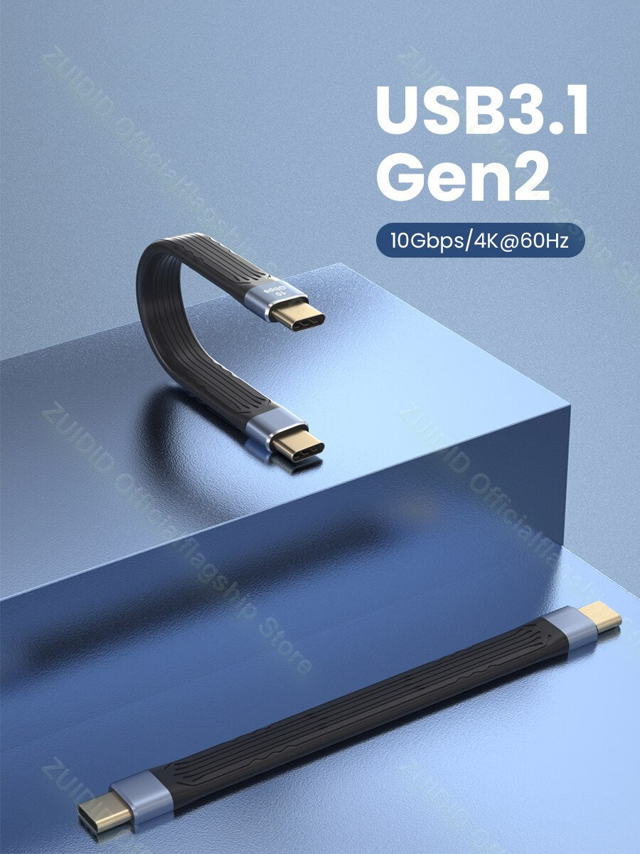 USB 3.1 Gen2 Data Cable PD 65W 3A Fast Charging USB C to Type C Cable Thunderbolt 3 4K@60Hz Cable USB Tipo C 10Gbps Data Cabel