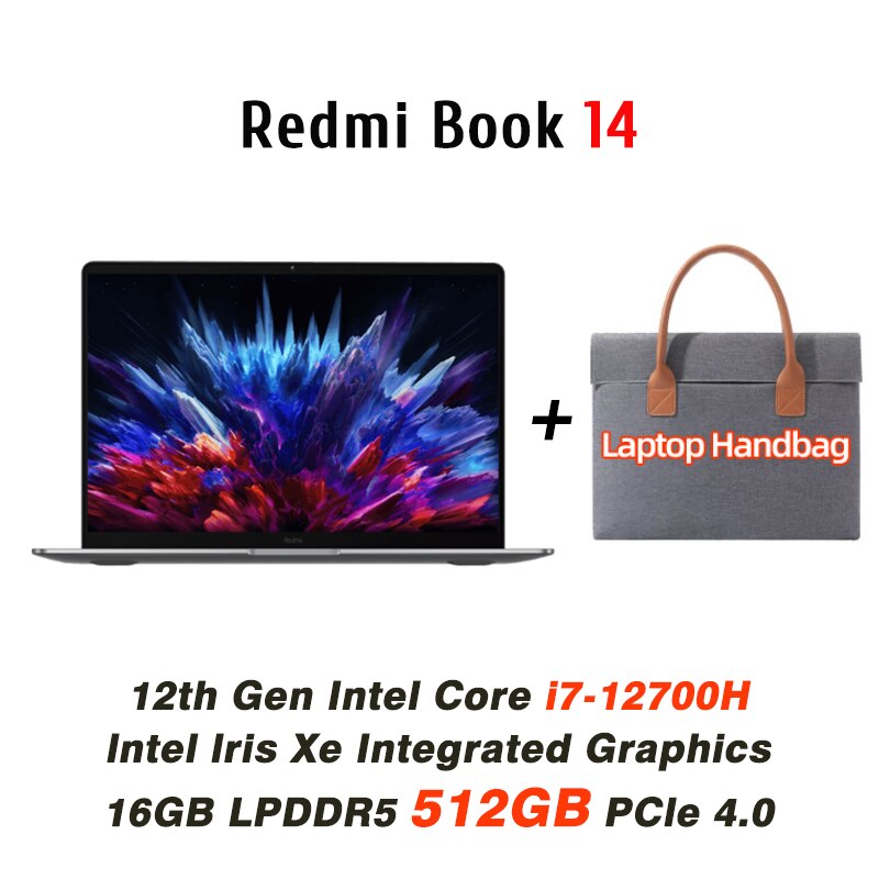 Xiaomi Mi Laptop RedmiBook 14 2023 Intel I5-12500H/i7-12700H 16G RAM 512G SSD 14Inch 2.8K 120Hz Screen Portable Office Notebook