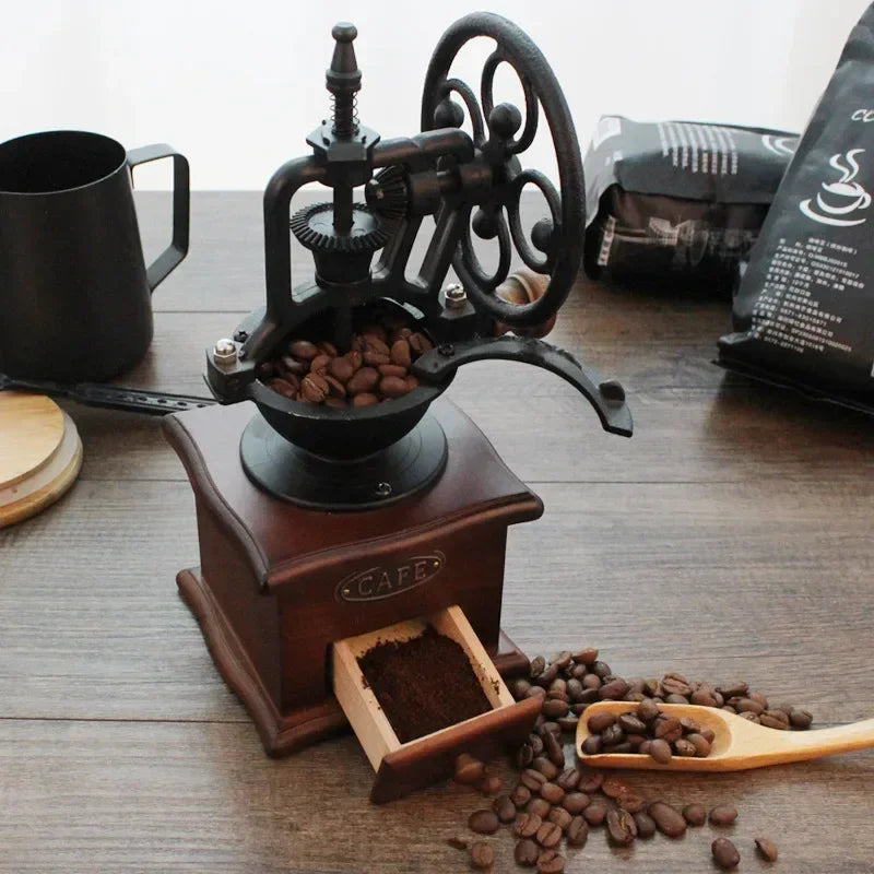 Cafeteira Style Manual Coffee Grinder Hand Cast Iron Retro Handmade Coffee Beans Spice Mini Burr Mill Grinders Kitchen Tool