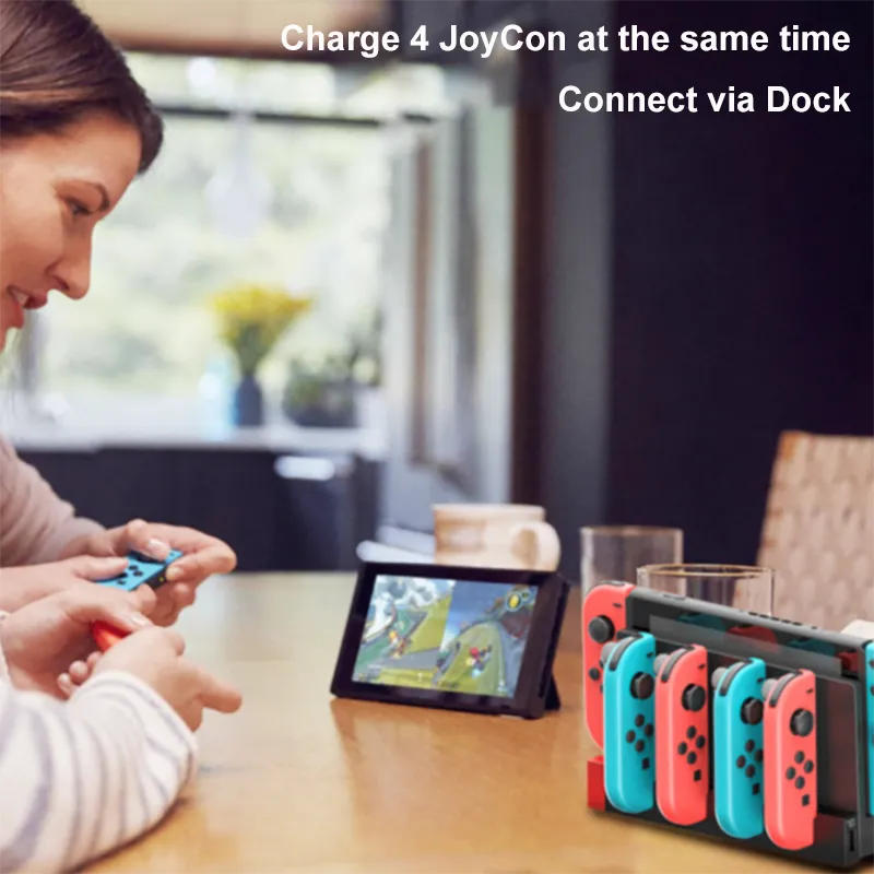 NEW COLOR 4 in 1 Charger for Nintendo Switch oled JoyCon Controller Dock Station Holder for Nintendo Switch Joy-Con Charging