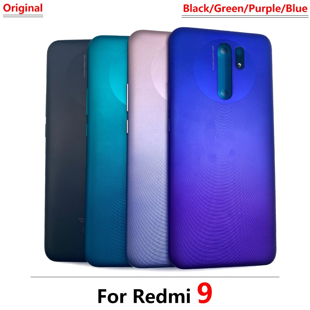 Original Battery Back Cover Rear Door Housing Case Replacement With Volume Power Button Side Key For Xiaomi Redmi 9A 9T 9C 9