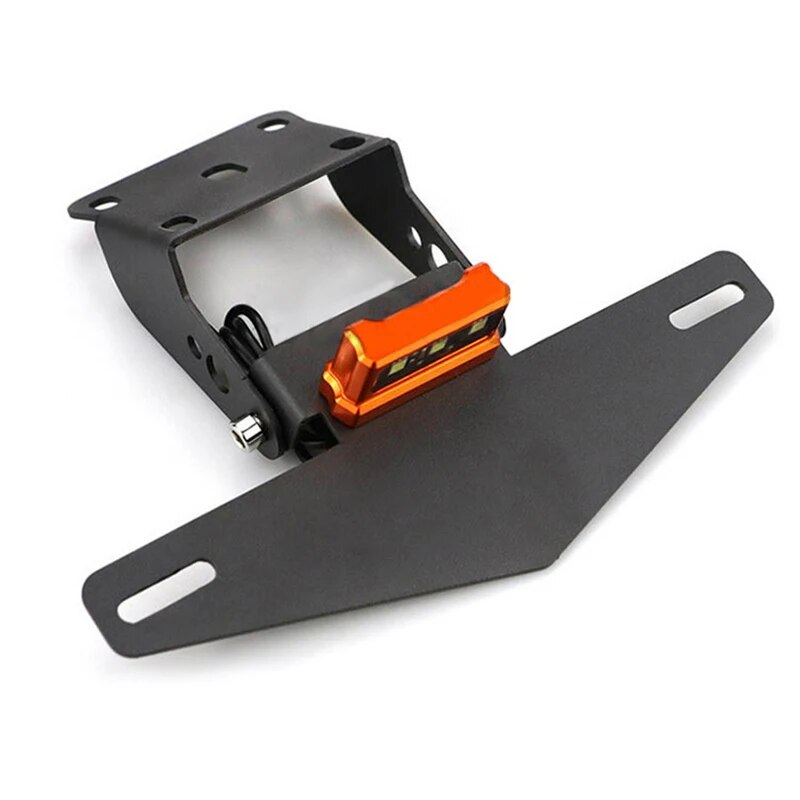 Motorcycle Rear License Plate Tail Frame Holder Bracket with LED Light for KTM DUKE 125 250 390 200 Adjustable Moto Accessories