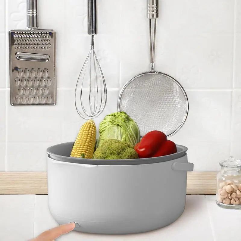 Electric Fruit Cleaner Ultrasonic Cleaning Basket Multifunctional Drain Washing Machine Manual Drainer Kitchen Accessories