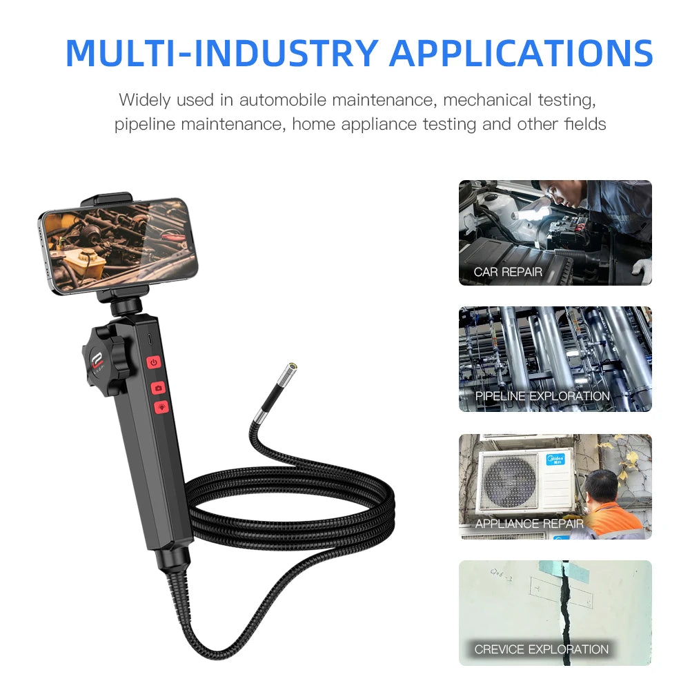 1080P Auto Repair Borescope Endoscope Camera for Car 6MM/8.5MM 180 Degree Steering Inspection Camera With 8 LED Carring Bag IP67