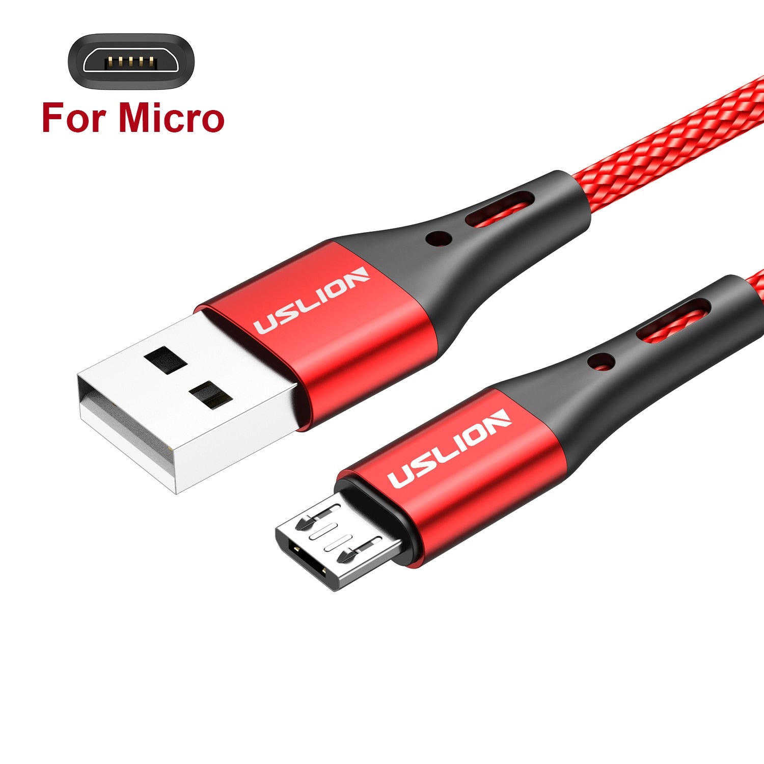 USLION 3A USB Type C Cable Mobile Phone Fast Charging Data Mirco Type-C Charger Cord For Xiaomi 12 11 Samsung S22 POCO M5 Redmi