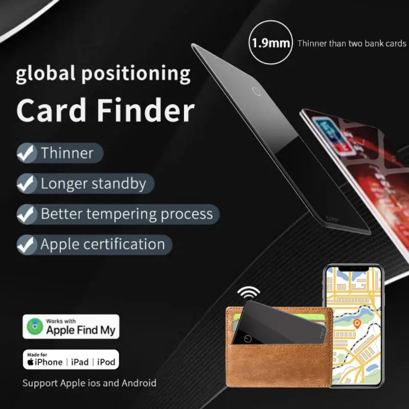 Smart GPS Card Finder Wallet Tracker Finder NFC Function Find My Tag AirTag Tracker Locator Finder For IPad Android