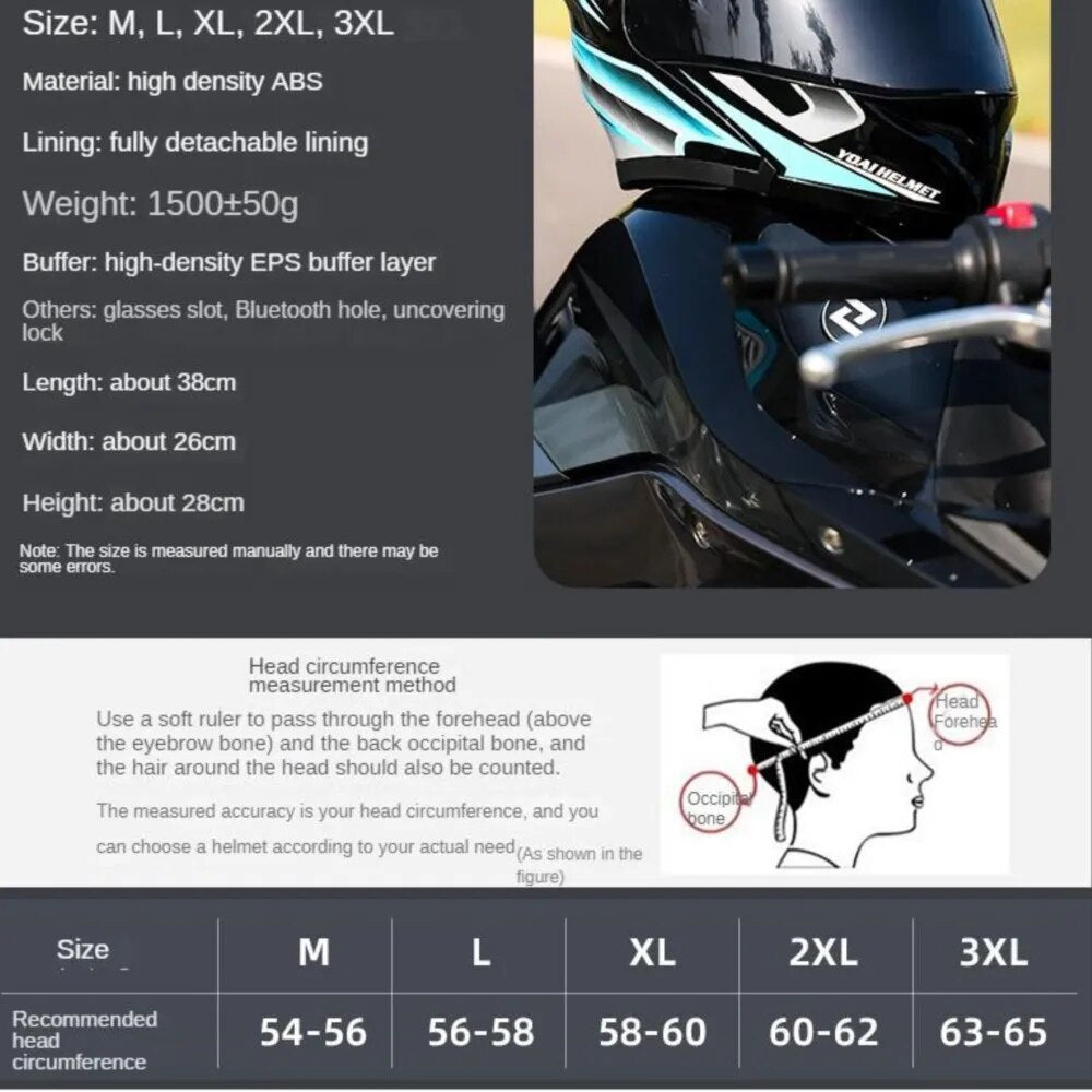 New Motorcycle Bluetooth Helmet Headset Intercom Capacete De Moto Helmet Full Face Helmet Off-road Double HD Visors DOT Approved