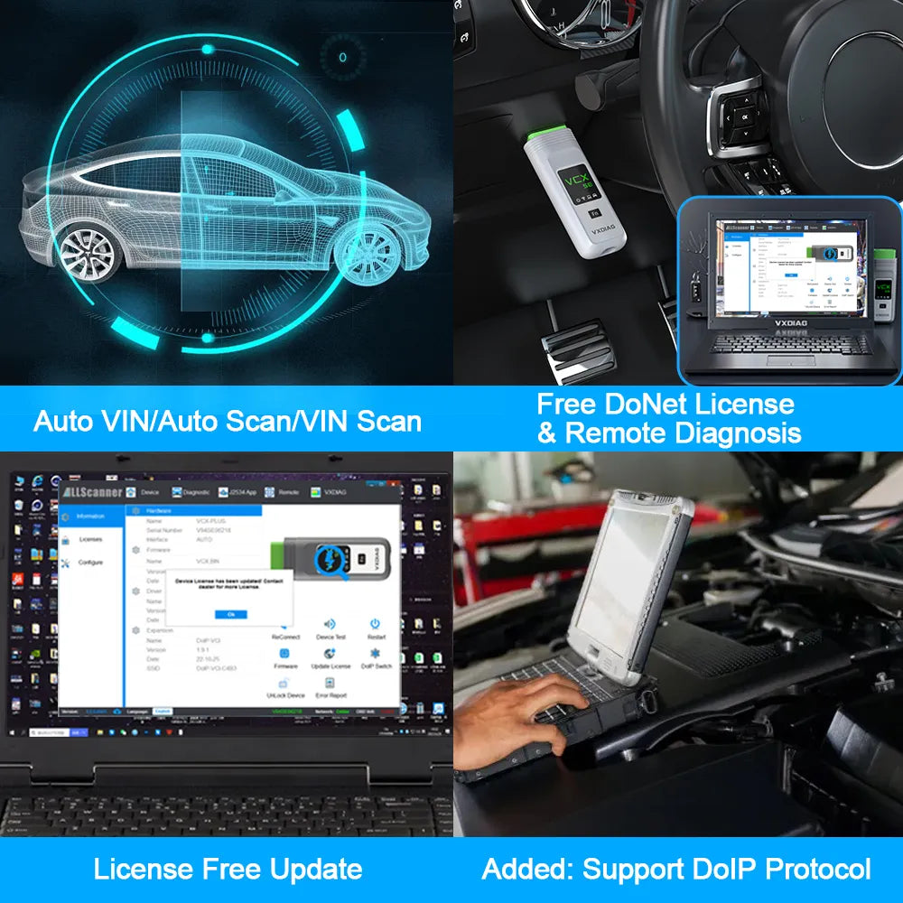 VXDIAG VCX SE VX408 for Mercedes Benz Car OBD2 Diagnostic Scanner C6 Star Diagnosis Support DoIP J2534 Programming ECU Coding