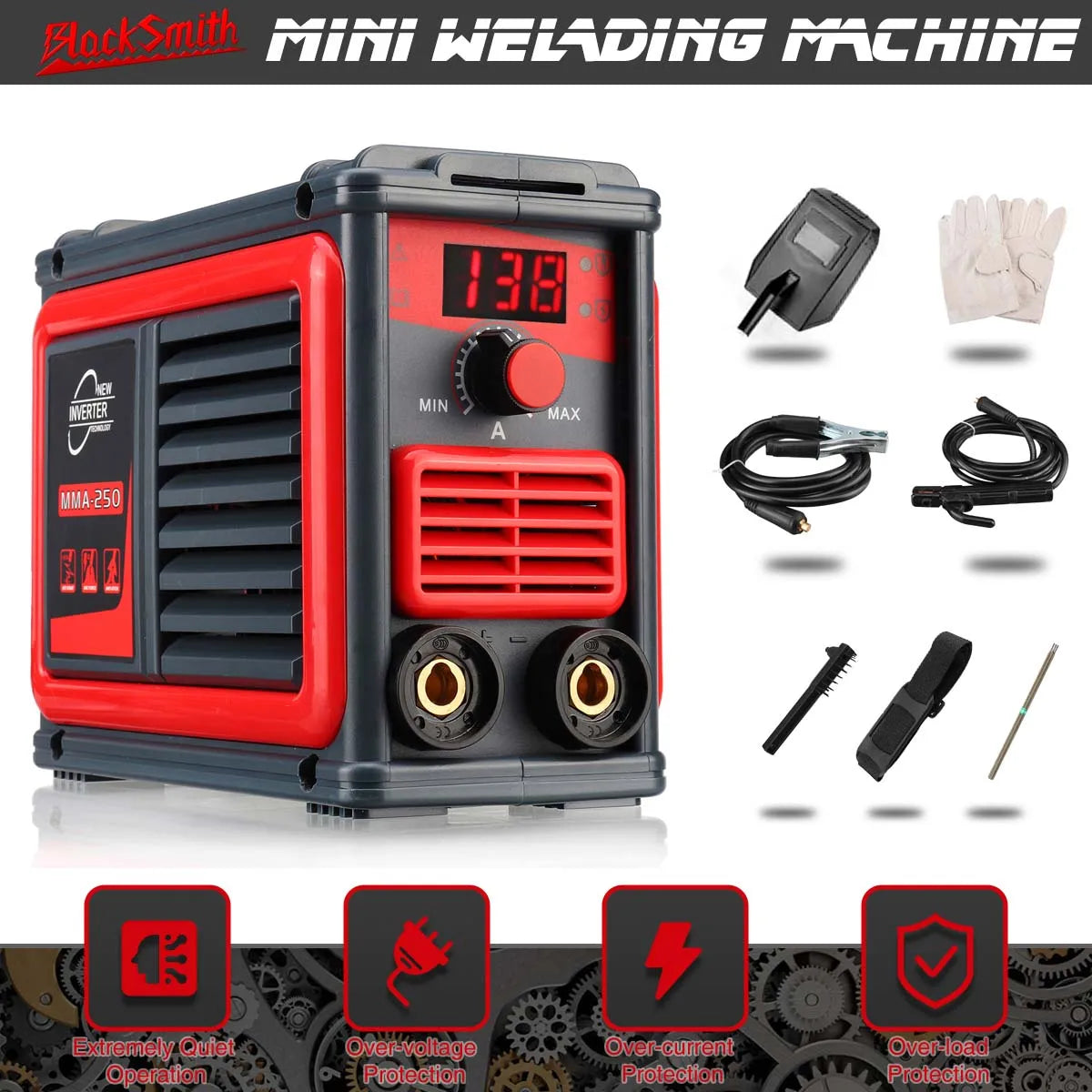 Portable Welding Machine MMA 250A Arc Welding Machine Fully Automatic Industrial-Grade Household All-Copper Electric Welding