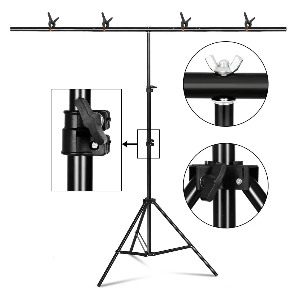 SH 200cmX200cm T-shape Backdrop Stand Photo Background For Photo Studio Photography Green Screen Chromakey